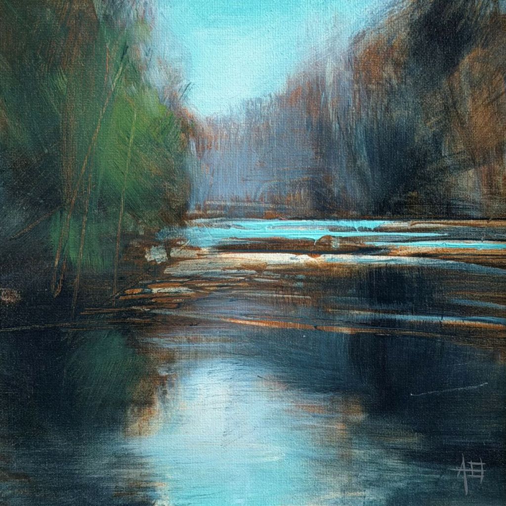 Al Bell, painter, painting, landscape, artist, Low Water